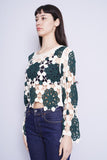 Sweater crema/verde rebelion Talla L 2