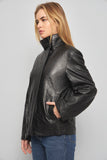 Chaqueta cuero  negro calvin klein talla S 542