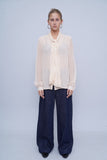 Blusa Beige Oscar de la Renta Talla 12 Image 3