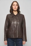 Chaqueta cuero  café coach talla M 706