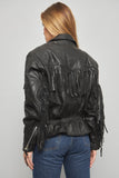 Chaqueta cuero  negro first talla L 677