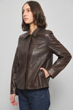 Chaqueta cuero  café coach talla M 706