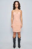 Vestido casual  rosado guess talla L 715