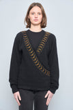 Sweater casual  negro cache talla L 994