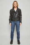 Chaqueta cuero  negro first talla L 677