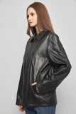 Chaqueta cuero  negro banana republic talla S 122