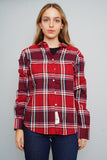 Blusa escocesa roja Brooks Brothers Talla 14