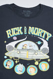 Polera casual  negro rick and morty talla M 502