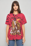 Polera casual  rojo metallica talla M 653