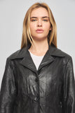 Chaqueta cuero  negro maxima talla M 620