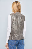 Chaqueta cuero  gris dd talla M 394