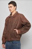 Chaqueta cuero  café adventure talla L 814