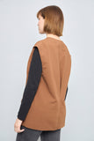 Chaqueta sin mangas  café zara talla M 546