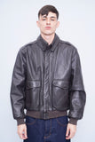 Jacket Cuero Café L.L Bean  Talla L