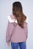 Blusa cuadrille burdeo loeffler randall Talla L Image 2