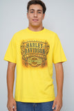 Polera Amarillo harley davidson Talla L Image 0