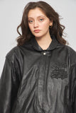 Chaqueta cuero  negro jh design talla Xl 088