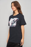 Polera casual  negro mtv talla M 020