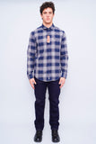 Camisa escocesa azul Penguin Talla L Image 3