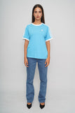 Polera celeste Adidas Talla S Image 3