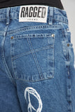 Jeans casual  azul ragged jeans talla S 526