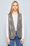 Chaqueta cuero  gris dd talla M 394