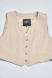 Chaqueta sin mangas  beige zara talla Xl 443