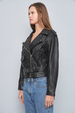 Chaqueta cuero  negro virginia slims talla S 185