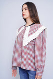 Blusa cuadrille burdeo loeffler randall Talla L Image 1