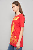 Polera casual  rojo billieeilish talla S 114