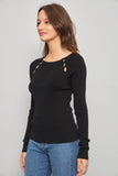 Sweater casual  negro mng talla M 095