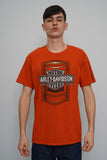 Polera Naranjo harley davidson Talla L