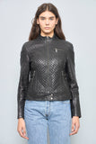 Chaqueta cuero  negro dkny talla M 541