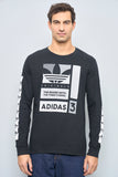 Polera casual  negro  adidas talla L 666