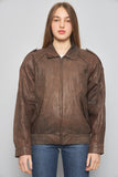 Chaqueta cuero  café ash creek talla M 250