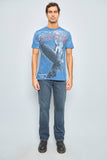 Polera casual  azul rock talla L 220