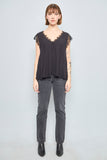 Blusa casual  negro free people talla S 571