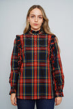Blusa escocesa azul/rojo J. Crew Talla S Image 0