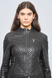 Chaqueta cuero  negro dkny talla M 541