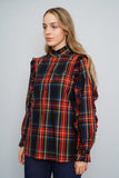 Blusa escocesa azul/rojo J. Crew Talla S Image 1