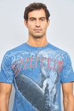 Polera casual  azul rock talla L 220