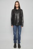 Chaqueta cuero  negro banana republic talla S 122