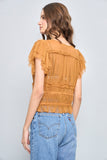 Blusa casual  café free people talla M 740