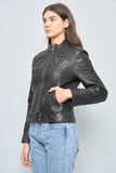 Chaqueta cuero  negro dkny talla M 541