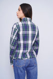 Blusa escocesa verde/azul faconnable Talla S Image 2