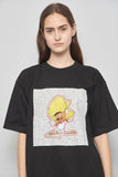 Polera casual  negro looney tunes talla M 403