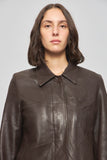 Chaqueta cuero  café coach talla M 706