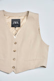 Chaqueta sin mangas  beige zara talla Xl 443