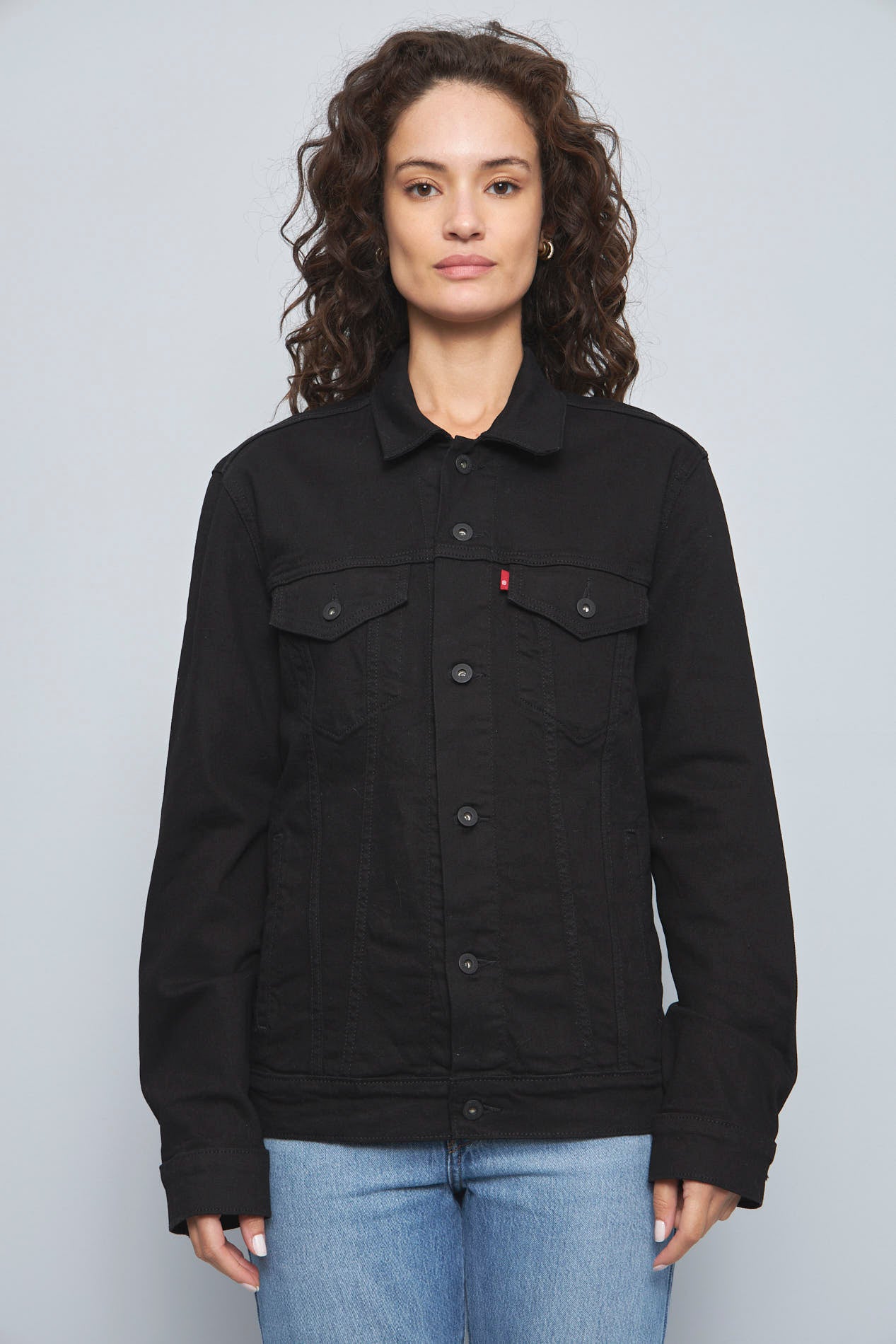 Jacket Chaqueta Jeans Mujer Negra Chaqueta Vaquera Chamarra De