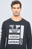 Polera casual  negro  adidas talla L 666